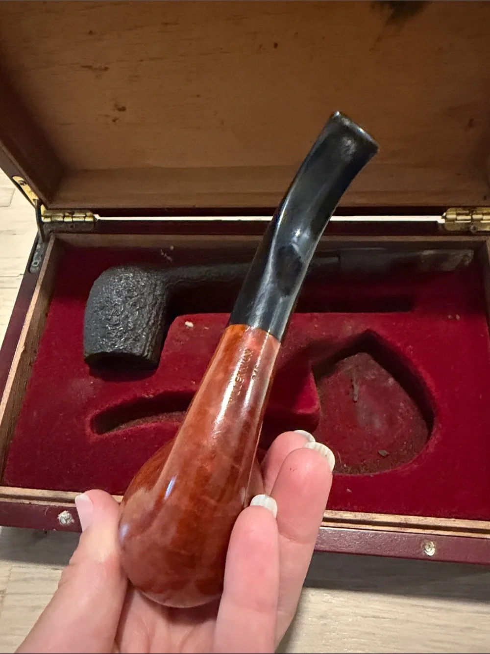 Vintage Aldo Velani Classic Men's Smoking Pipes Gift Set - Brown & Black